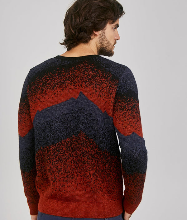 Ausangate Sweater - Red Dahlia And Baritone Blue