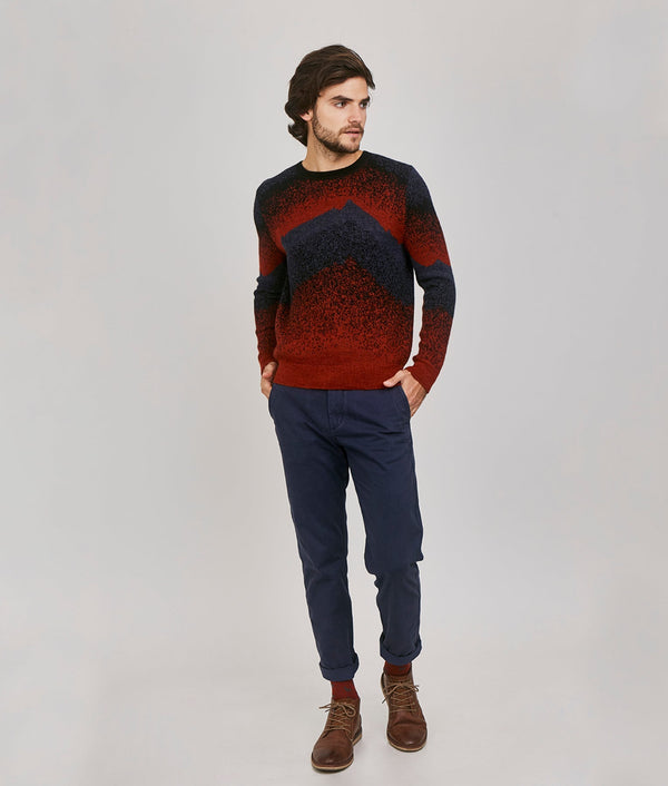 Ausangate Sweater - Red Dahlia And Baritone Blue