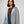Belted Eased Coat Reversible - Drizzle And Heavenly Blue