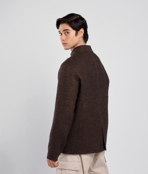 Zipped Front Reversible Jacket - mocha bisque and black