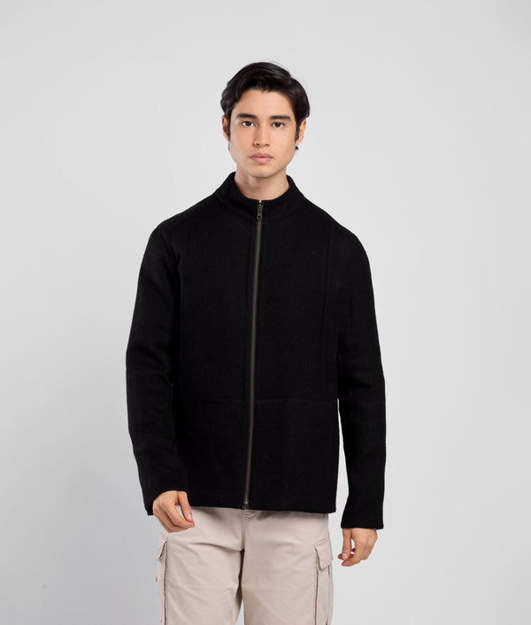 Zipped Front Reversible Jacket - mocha bisque and black