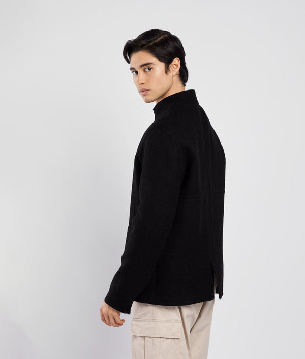 Zipped Front Reversible Jacket - mocha bisque and black