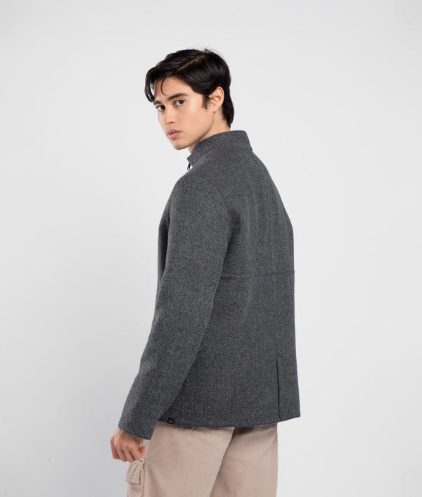 Zipped Front Reversible Jacket - december sky grey and skipper blue