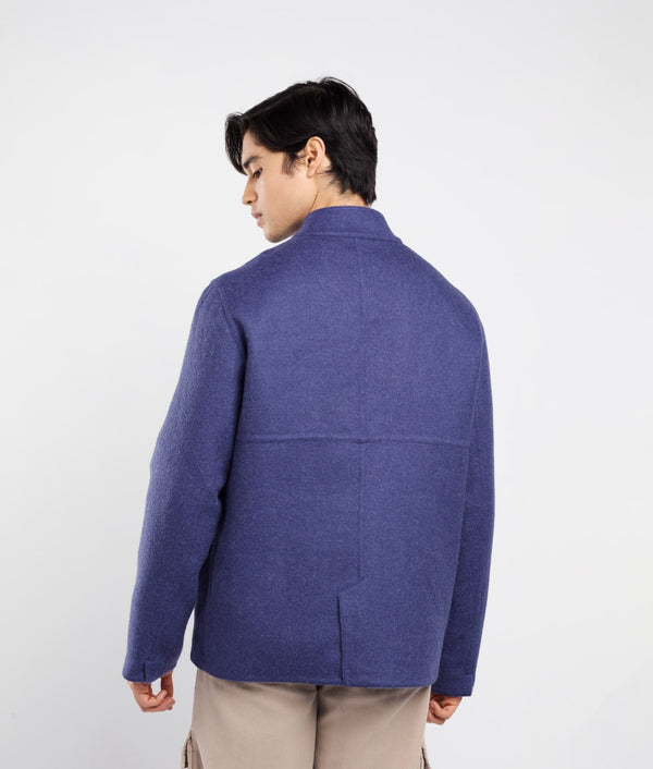 Zipped Front Reversible Jacket - december sky grey and skipper blue