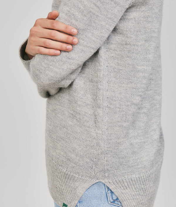 Long Basic Sweater - Chateau Gray