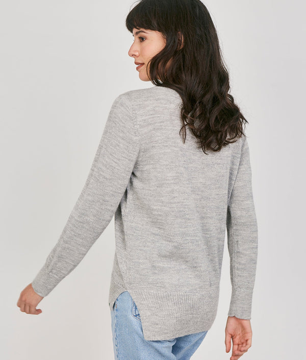 Long Basic Sweater - Chateau Gray