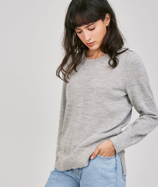 Long Basic Sweater - Chateau Gray