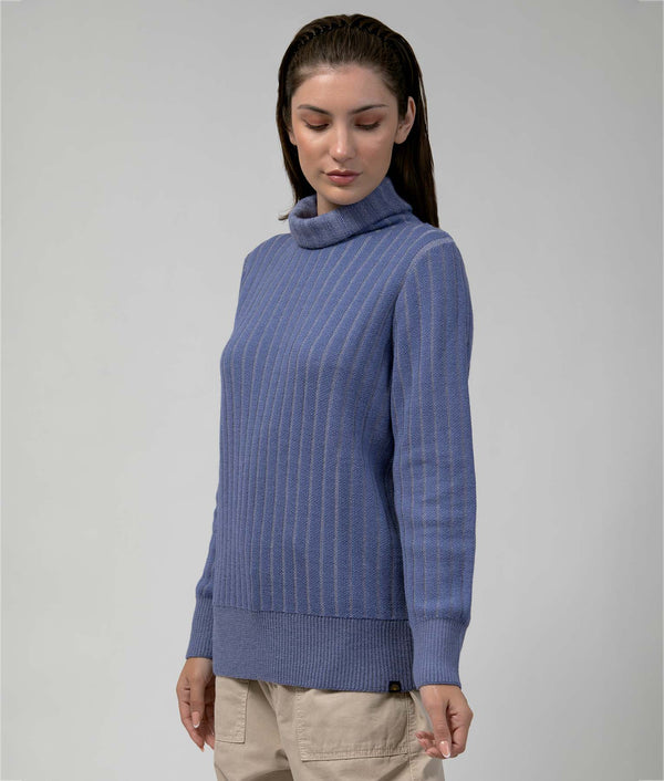 Ladies Walk With Me Sweater - Captains Blue