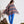 Poncho Striped Rib Reversible - Smooke Blue And Fusion Coral