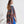 Poncho Striped Rib Reversible - Smooke Blue And Fusion Coral