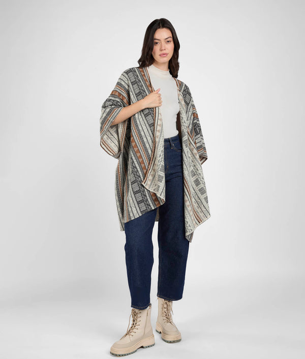 Reversible jacquard cape - multicolor
