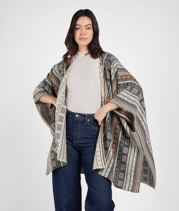Reversible jacquard cape - multicolor