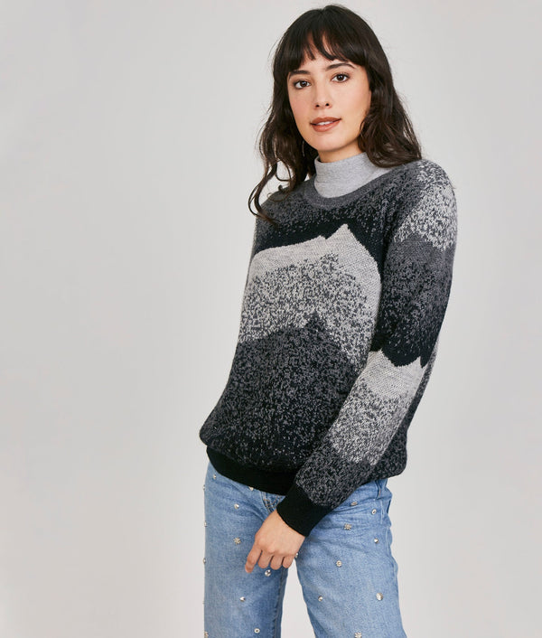 Ausangate Her Sweater - Black Beauty And Lilac Marble