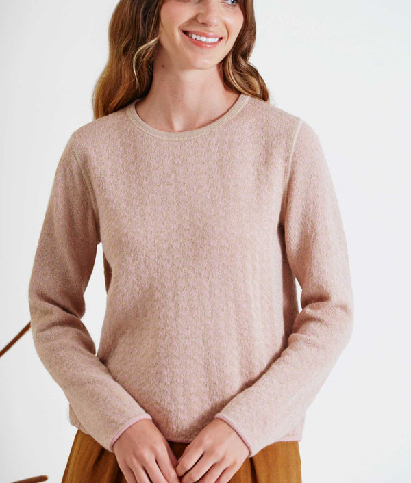 The Herd Sweater Reversible - Biscotti And Rose Dust