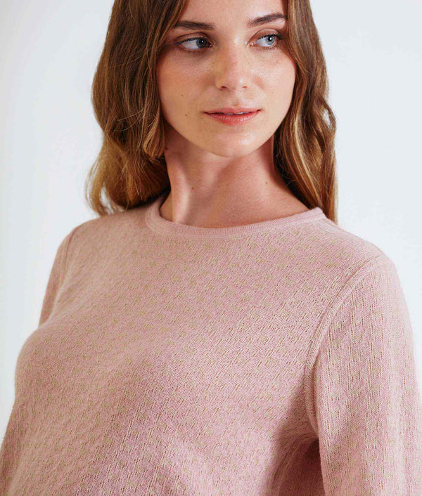 The Herd Sweater Reversible - Biscotti And Rose Dust