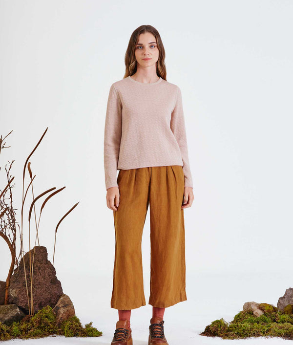 The Herd Sweater Reversible - Biscotti And Rose Dust