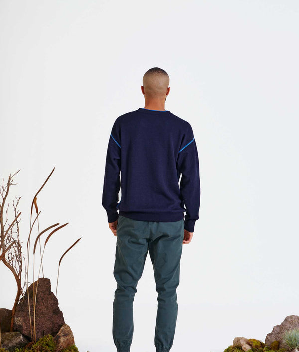 Reversible Eased Sweater - Eclipse And Princess Blue