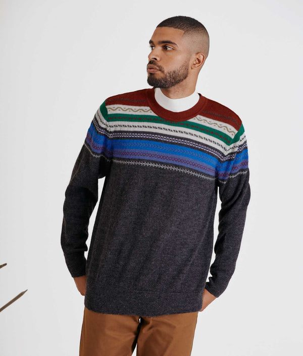 Every Day Sweater - Gray Pinstripe And Princess Blue