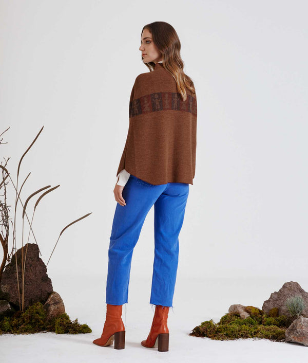 Juntos Poncho Reversible - Windsor Wine And Tan