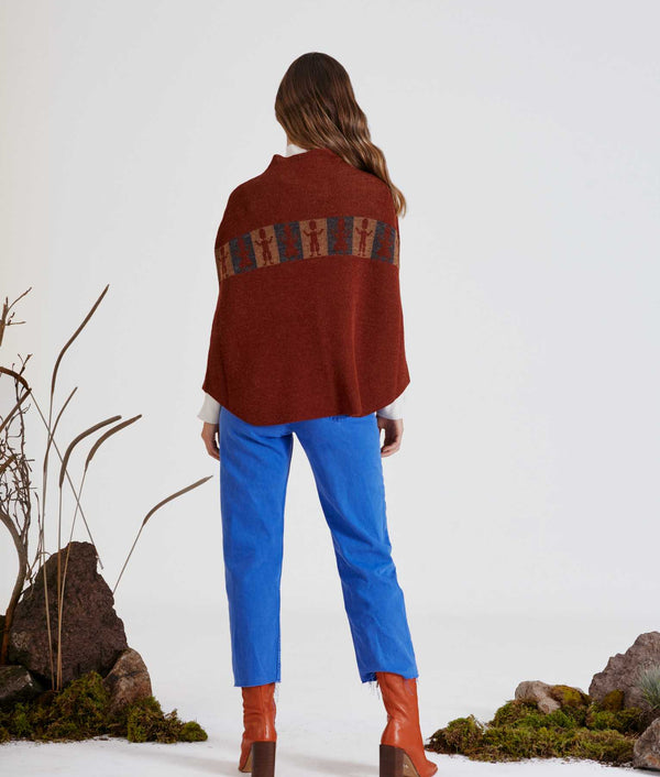 Juntos Poncho Reversible - Windsor Wine And Tan