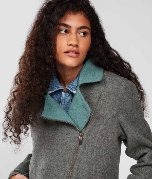 Zipped Front Jacket - Dusty Turquoise And Sedona Sage