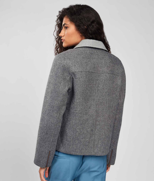 Zipped Front Jacket - Monsoon Mist And Storm Front