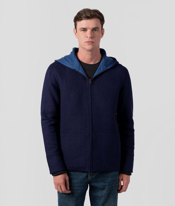 Hooded Reversible Jacket - Blue