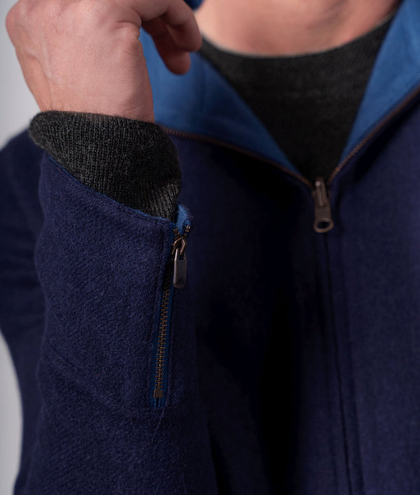Hooded Reversible Jacket - Blue