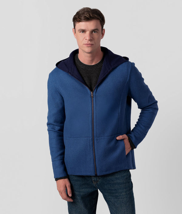 Hooded Reversible Jacket - Blue