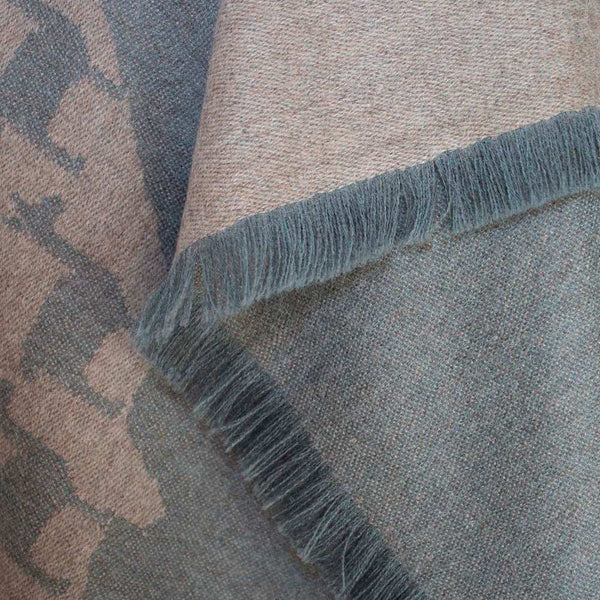 Reversible Mountain Throw - Charcoal Grey And Humus