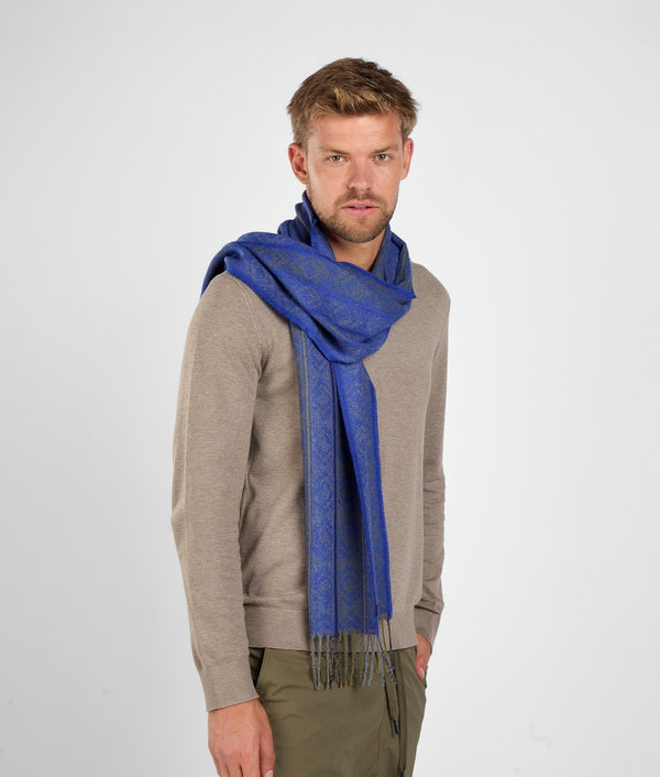 Simply geo scarf - strong blue