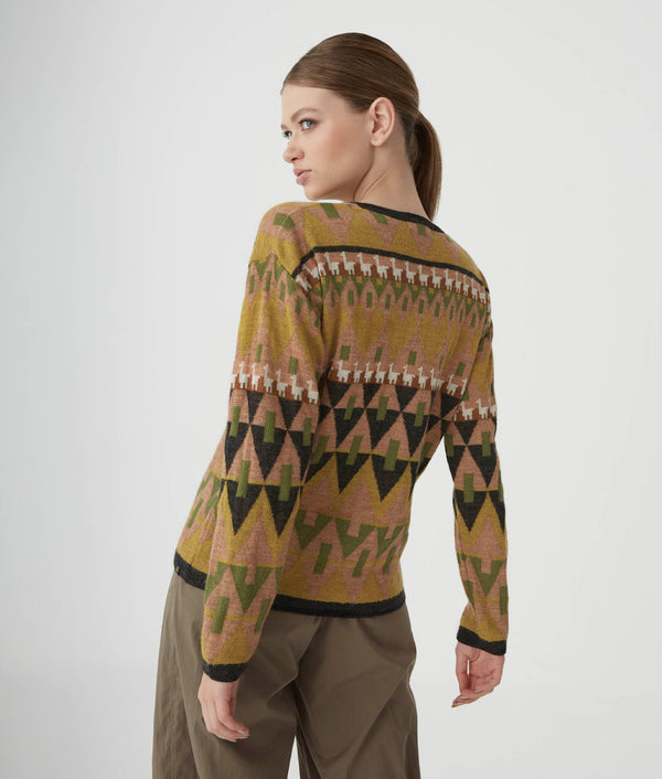 Seried Lined Jacquard Pullover