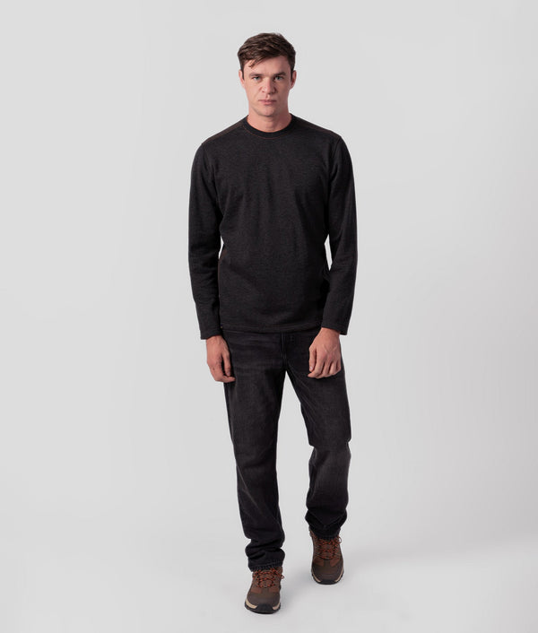 O Neck Sweater Circular - Dark Black And Terracotta