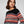 Her Yoke Jacquard O Neck Sweater - Slate Gray And Deep Sea Coral