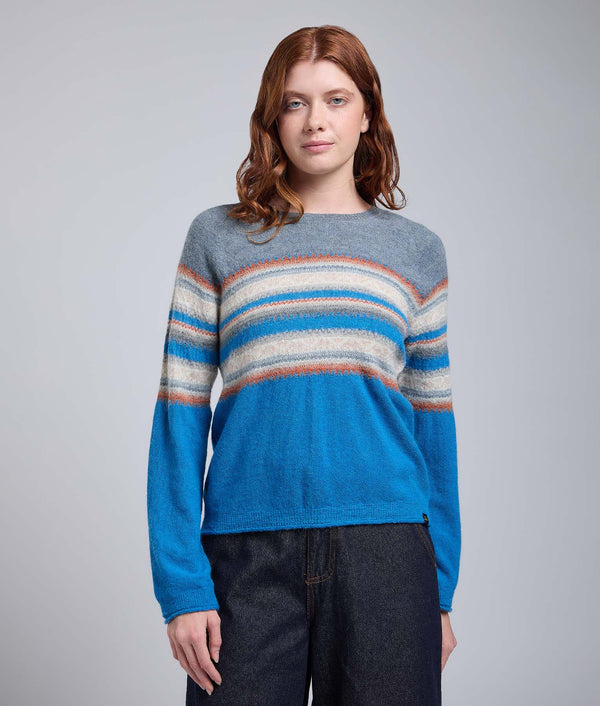 Her Yoke Jacquard O Neck Pullover