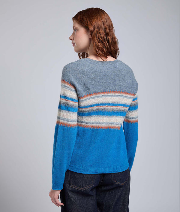 Her Yoke Jacquard O Neck Pullover