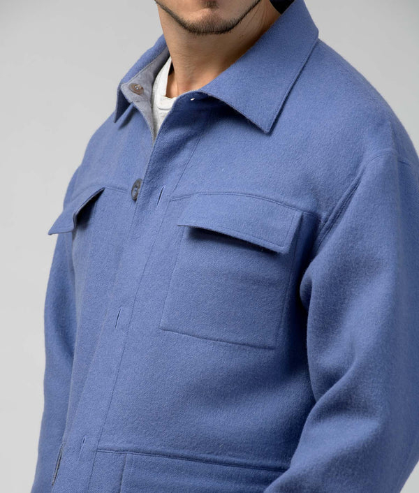Men'S Reversible Car Coat - Bleached Denim
