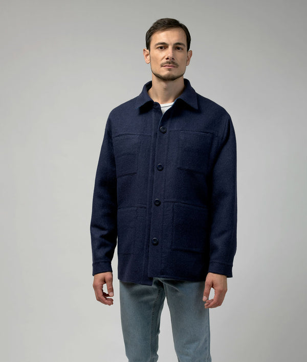 Men'S Reversible Car Coat - Maritime Blue