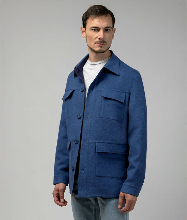 Men'S Reversible Car Coat - Maritime Blue