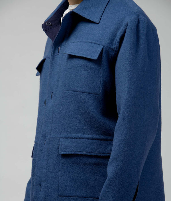Men'S Reversible Car Coat - Maritime Blue