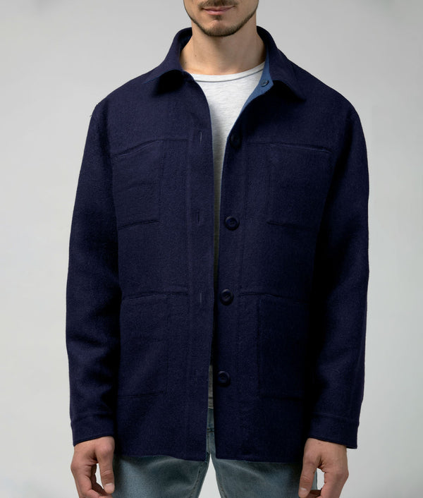 Men'S Reversible Car Coat - Maritime Blue