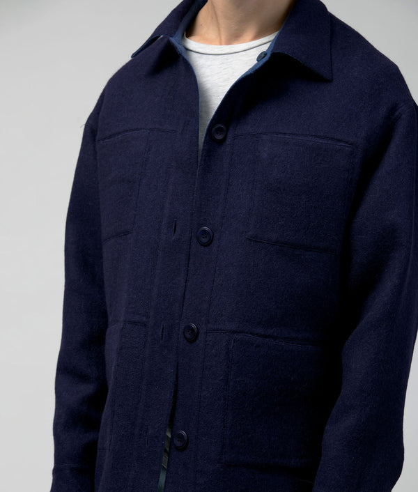 Men'S Reversible Car Coat - Maritime Blue