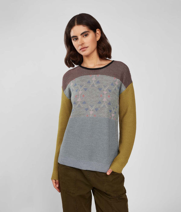 Lin & Jac O Neck Sweater - Citronelle And Wrought Iron