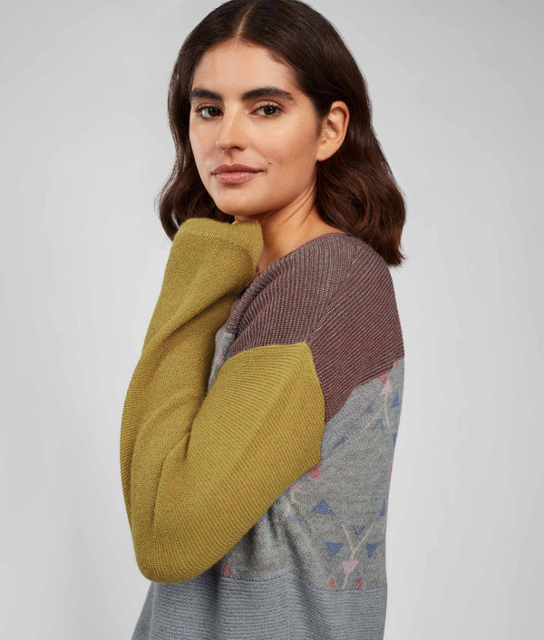 Lin & Jac O Neck Sweater - Citronelle And Wrought Iron