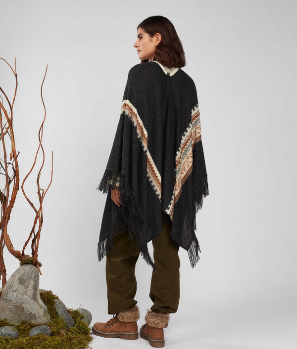 Storyteller Poncho - Black Beauty And Imperial Topaz