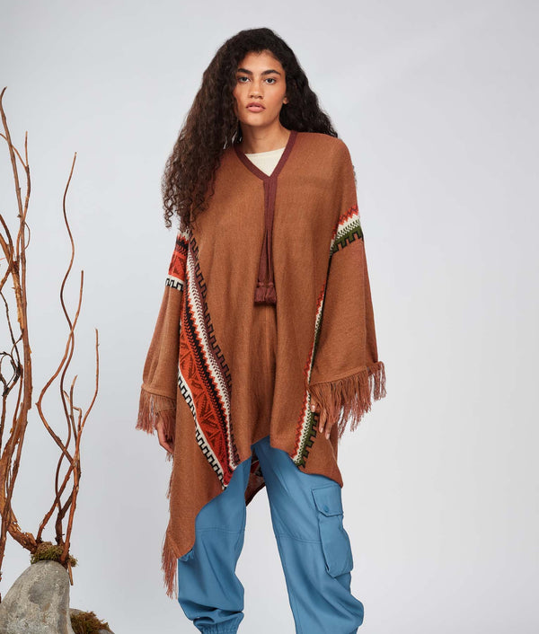 Her Narrador Poncho - Bombay Brown And Roasted Russet