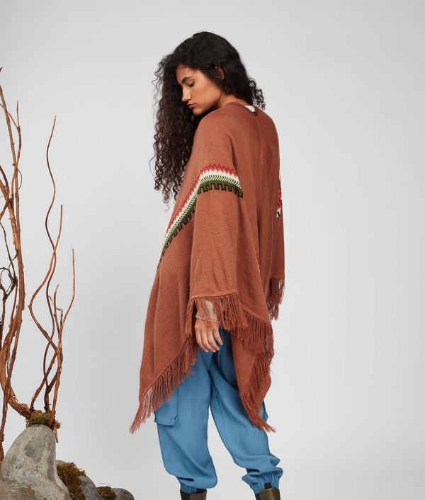 Her Narrador Poncho - Bombay Brown And Roasted Russet