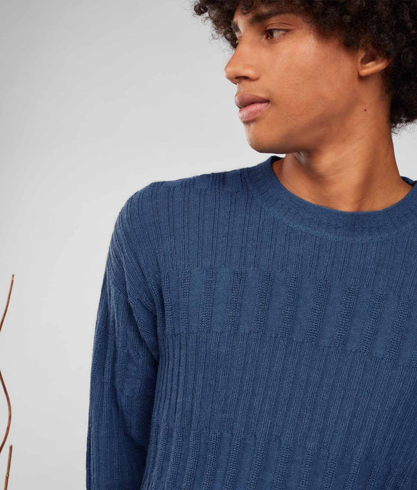 All Over Rib Sweater - Dark Blue
