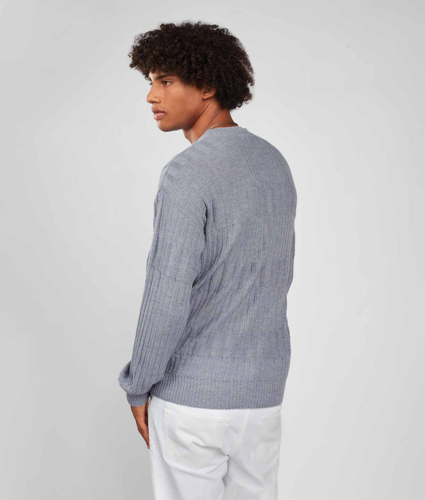 All Over Rib Sweater - Mirage Gray