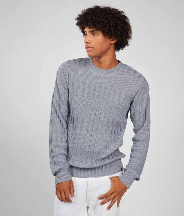 All Over Rib Sweater - Mirage Gray